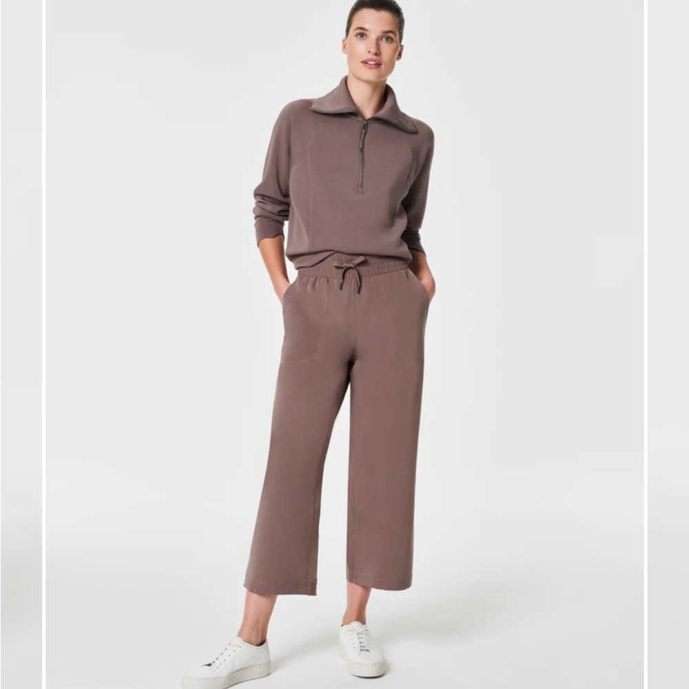 SPANX Brown Ankle wide leg pants.